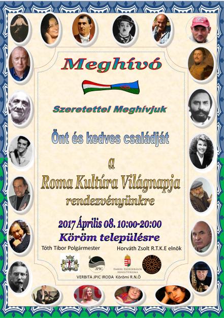 Meghívó - 2017.04.08 - Köröm - A Roma Kultúra Világnapjára